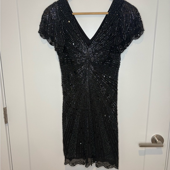 Free People Black Sequin Starlight Mini Dress - Picture 1 of 7